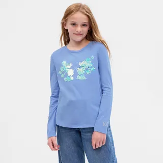 Gap 女童 純棉印花長袖T恤 714193-淡紫色 歷史價格詳細信息