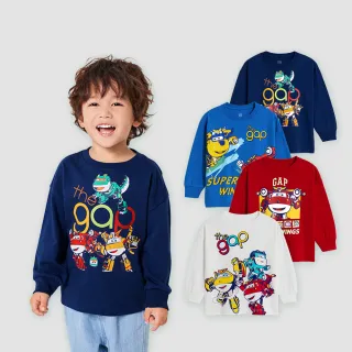Gap 男幼童裝 Logo純棉印花圓領長袖T恤-藍色(748015) 歷史價格詳細信息