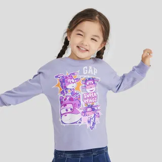 Gap 女幼童 Logo純棉印花小飛袖短袖T恤 布萊納系列-紫色(673778) 歷史價格詳細信息
