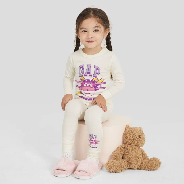 Gap 女幼童裝 Gap x Super Wings聯名 Logo印花圓領大學T-粉紅色(769896) 歷史價格詳細信息