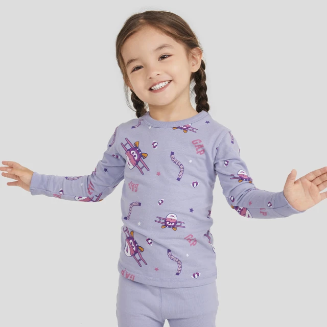 Gap 女幼童裝 Gap x Super Wings聯名 Logo印花圓領大學T-粉紅色(769896) 歷史價格詳細信息