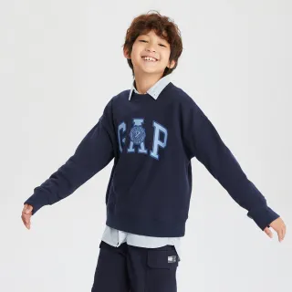 【GAP】男童裝 Logo印花布章刷毛束口鬆緊運動褲-海軍藍(606681) 歷史價格詳細信息