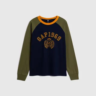Gap 男童 Logo純棉印花圓領長袖T恤-藍色(735911) 歷史價格詳細信息