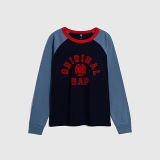 Gap 男童 Logo純棉印花圓領長袖T恤-藍色(735911) 歷史價格詳細信息