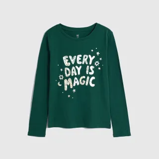 Gap 女童裝 純棉印花圓領長袖T恤-粉色(788247) 歷史價格詳細信息