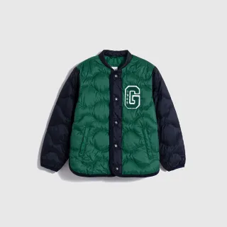 Gap 男幼童裝 Logo防潑水仿羊羔絨雙面穿立領羽絨外套-深藏藍(720737) 歷史價格詳細信息