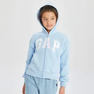 Gap 女幼童裝 Logo連帽外套 碳素軟磨系列-亮粉色(819396) 歷史價格詳細信息