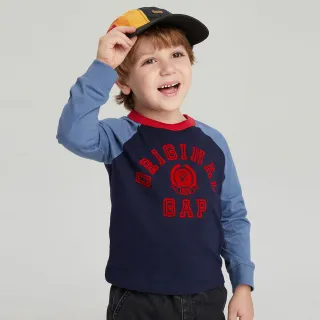 【GAP】男幼童裝 Logo/印花純棉長袖T恤 布萊納系列-藍色(431418) 歷史價格詳細信息
