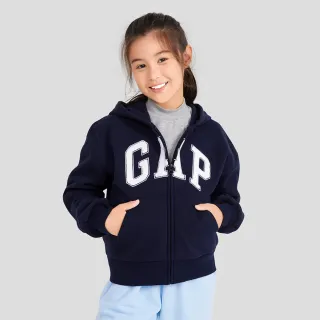 Gap 女幼童裝 Logo連帽外套 碳素軟磨系列-亮粉色(819396) 歷史價格詳細信息