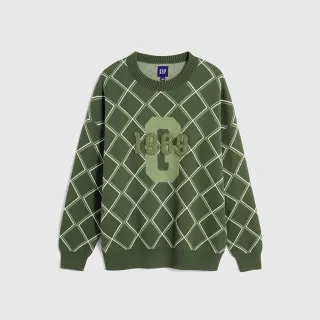 圓領綠色毛衣 男士秋冬季港寬鬆慵懶針織衫 潮牌冬款加厚毛線衣服 加厚鹿毛絨毛衣 歷史價格詳細信息