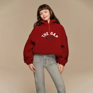 Gap 女裝 Logo仿羊羔絨圓領大學T-淺灰色(756467) 歷史價格詳細信息