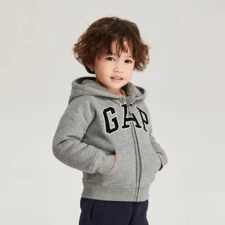 Gap 幼童裝 Logo仿羊羔絨連帽外套-灰色(785571) 歷史價格詳細信息