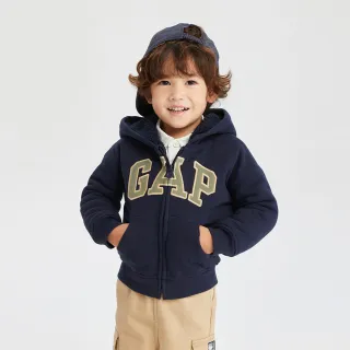 Gap 幼童裝 Logo仿羊羔絨連帽外套-灰色(785571) 歷史價格詳細信息