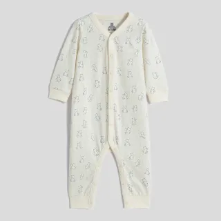 Gap 嬰兒裝 純棉小熊刺繡長袖包屁衣-藍灰條紋(787442) 歷史價格詳細信息