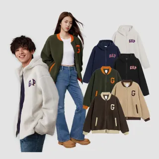 Gap 男女同款 Logo立領長袖外套 抱抱絨系列-米色(817851) 歷史價格詳細信息