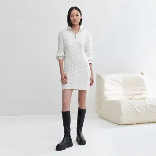 Gap 女裝 翻領針織長袖洋裝-黑灰色(841579) 歷史價格詳細信息