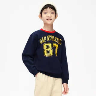 Gap 男幼童裝 Logo印花圓領大學T 碳素軟磨系列-暗紫色(785427) 歷史價格詳細信息
