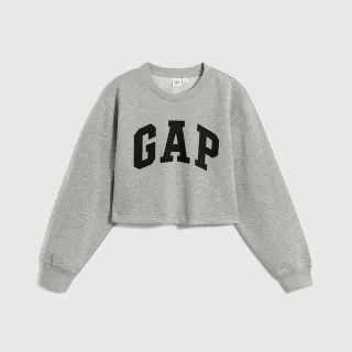 Gap 女裝 Logo刷毛翻領大學T-黑白條紋(841020) 歷史價格詳細信息