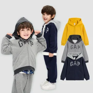 Gap 男裝 碳素軟磨系列 Logo刷毛連帽休閒上衣 737175-海軍藍 歷史價格詳細信息