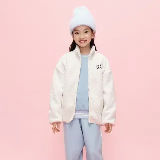 Gap 女幼童裝 Logo仿羊羔絨立領長袖外套-白色(789199) 歷史價格詳細信息