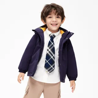 Gap 男幼童裝 Logo防潑水仿羊羔絨雙面穿立領羽絨外套-深藏藍(720737) 歷史價格詳細信息