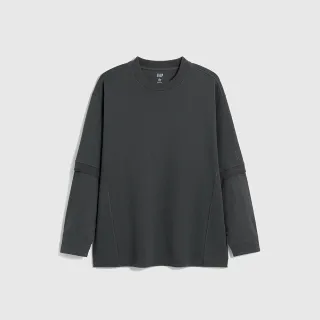 Gap 男裝 Logo圓領長袖上衣 空氣三明治系列-深灰色(841303) 歷史價格詳細信息