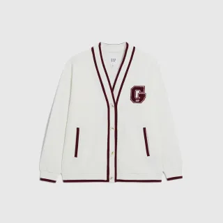 Gap 女裝 Logo刷毛翻領大學T-黑白條紋(841020) 歷史價格詳細信息