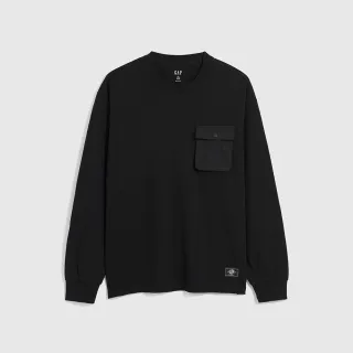 Gap 男裝 Logo純棉圓領長袖T恤-黑色(810626) 歷史價格詳細信息