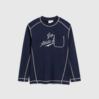 Gap 男童裝 Logo印花立領長袖T恤-藍色(786582) 歷史價格詳細信息