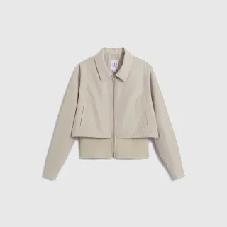 【GAP】女裝 Logo翻領大學T 碳素軟磨法式圈織系列-森綠色(445868) 歷史價格詳細信息