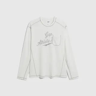 Gap 男女同款 Logo印花圓領大學T 碳素軟磨系列-米色(760421) 歷史價格詳細信息