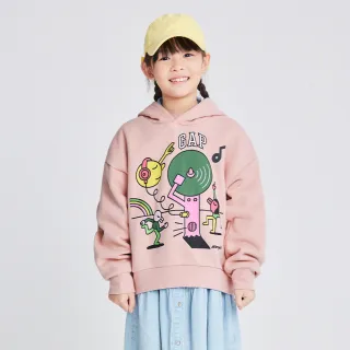 【GAP】女幼童裝 Logo印花連帽外套 碳素軟磨法式圈織系列-卡其色(809051) 歷史價格詳細信息