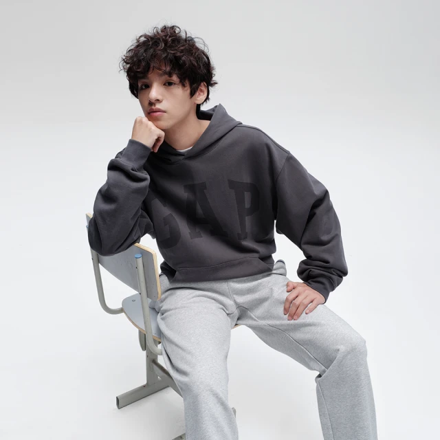 Gap 男女同款 Logo帽T 碳素軟磨系列-綠色(762322) 歷史價格詳細信息