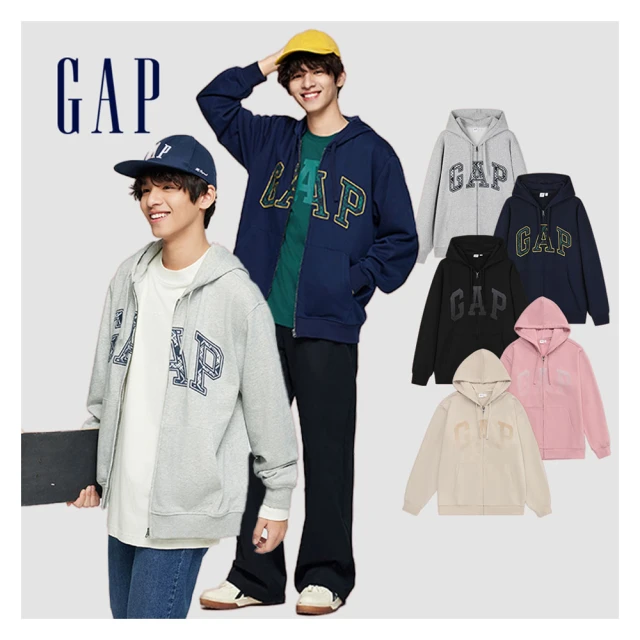 Gap 男童裝 Logo連帽外套 碳素軟磨系列-基岩色(819723) 歷史價格詳細信息
