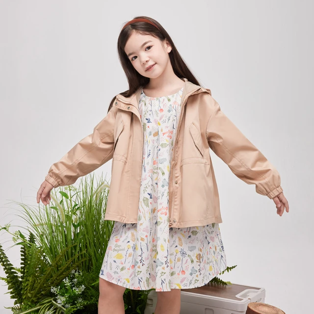 【GAP】女幼童裝 Logo印花連帽外套 碳素軟磨法式圈織系列-卡其色(809051) 歷史價格詳細信息