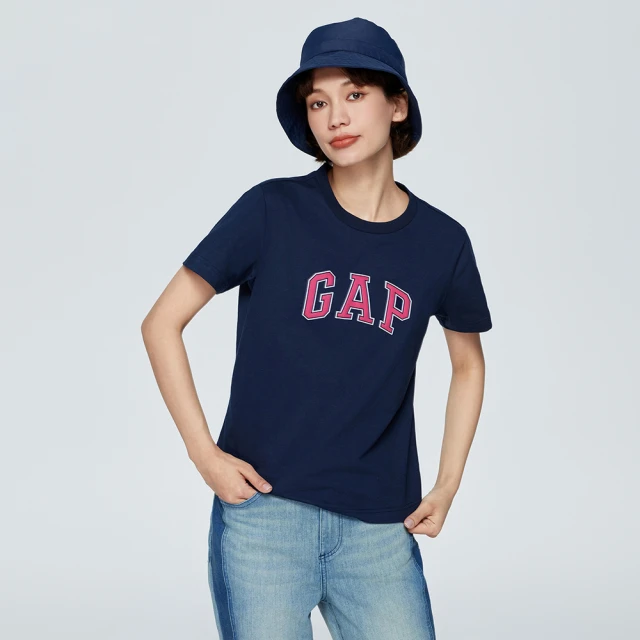 Gap 女裝 Logo純棉圓領短版短袖T恤 厚磅密織親膚系列-灰白色(659468) 歷史價格詳細信息