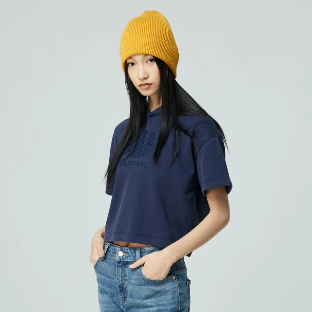 Gap 女裝 Logo帽T 空氣三明治系列-白色(810618) 歷史價格詳細信息