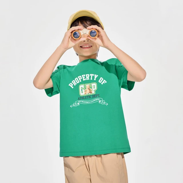 【GAP】男童裝 Logo純棉印花圓領短袖T恤-白色(890535) 歷史價格詳細信息