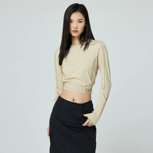 Gap 女裝 Logo印花圓領長袖上衣-紫色(741683) 歷史價格詳細信息