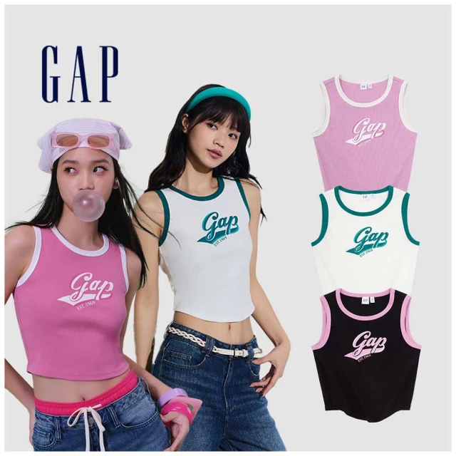 Gap 女裝 Logo羅紋修身短袖T恤 女友T系列-黑色(659479) 歷史價格詳細信息