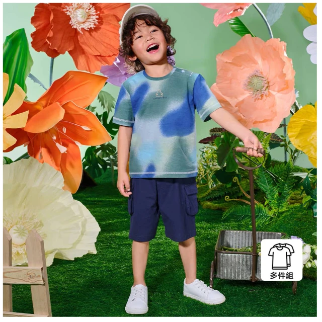 Gap 男幼童 Logo純棉小熊印花休閒短褲 厚磅密織水洗棉系列-藍色(663667) 歷史價格詳細信息