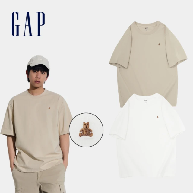 【GAP】男裝 純棉小熊刺繡翻領長袖襯衫-黑色(635954) 歷史價格詳細信息