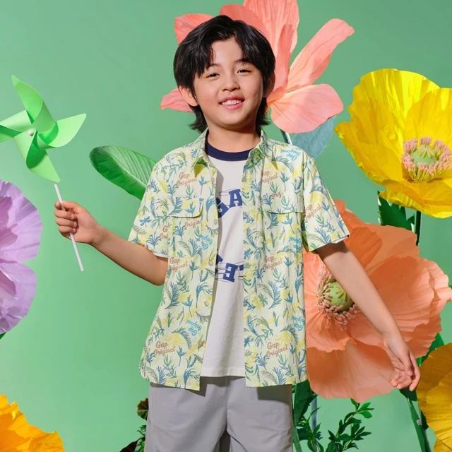 Gap 男幼童 Logo純棉小熊印花休閒短褲 厚磅密織水洗棉系列-藍色(663667) 歷史價格詳細信息