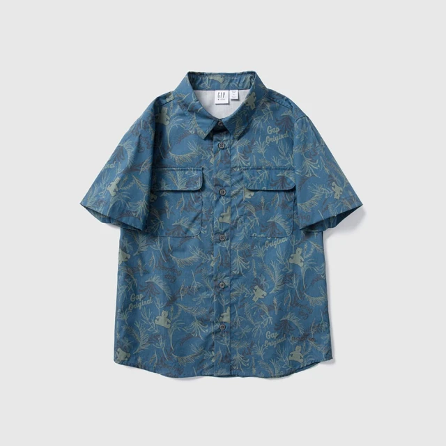 Gap 男幼童 Logo純棉小熊印花休閒短褲 厚磅密織水洗棉系列-藍色(663667) 歷史價格詳細信息