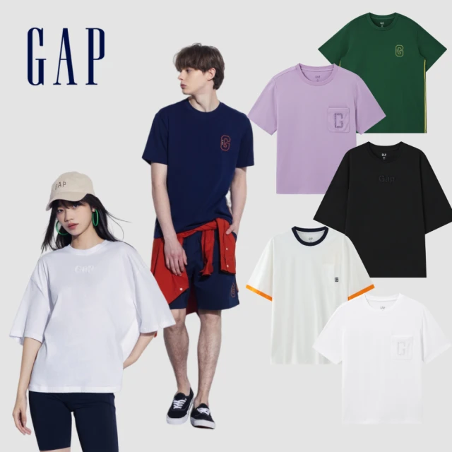 【GAP】男女裝 胸前口袋/花邊短袖T恤-多款任選(463213&463253&537088&541730) 歷史價格詳細信息