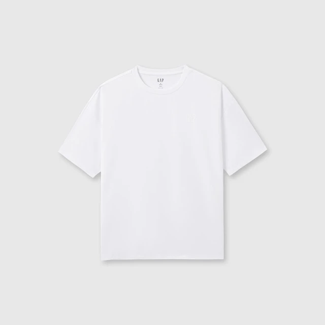 Gap 女裝 Logo圓領短袖T恤 空氣三明治系列-灰白色(712710) 歷史價格詳細信息