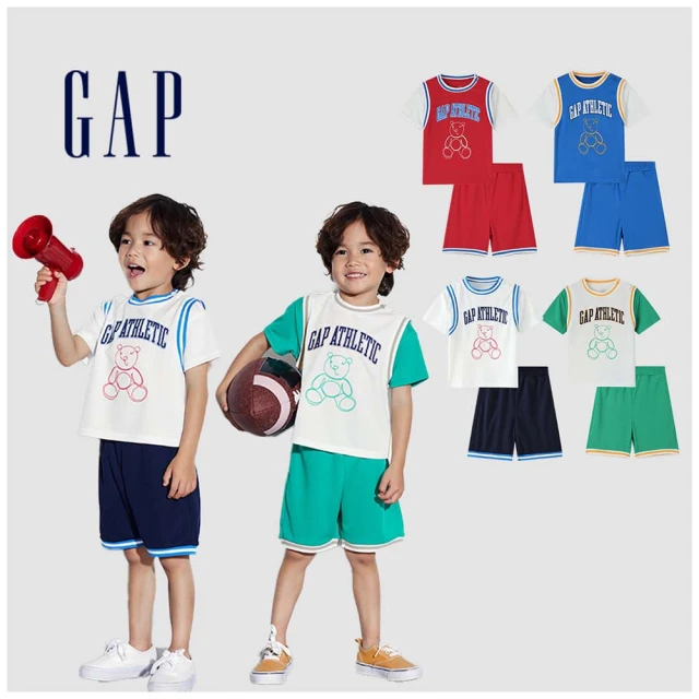 Gap 男幼童裝 Logo小熊印花燈芯絨鬆緊褲-深棕色(785063) 歷史價格詳細信息