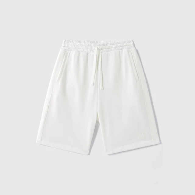 【GAP】男裝 Logo抽繩鬆緊短褲 厚磅密織水洗棉系列-碳黑色(669741) 歷史價格詳細信息