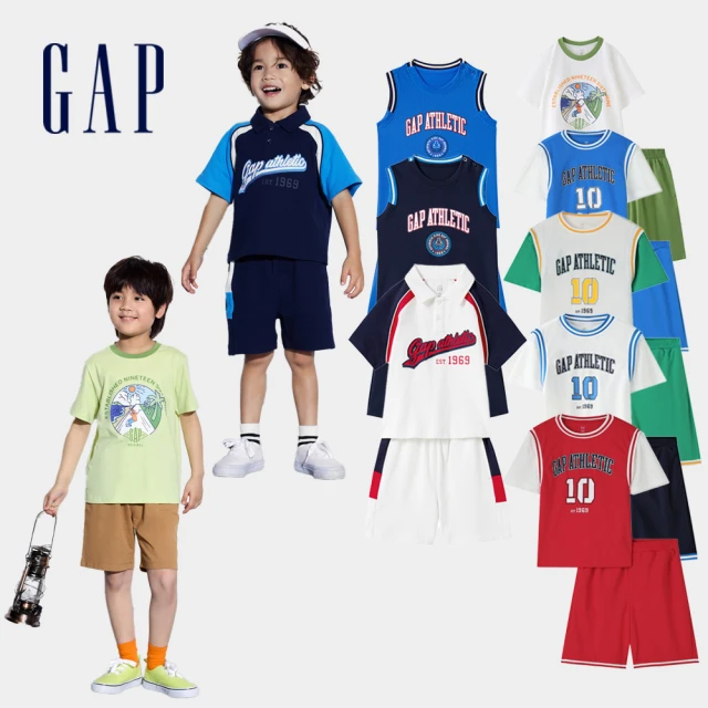 Gap 兒童裝 Logo純棉輕薄運動背心-海軍藍(868054) 歷史價格詳細信息