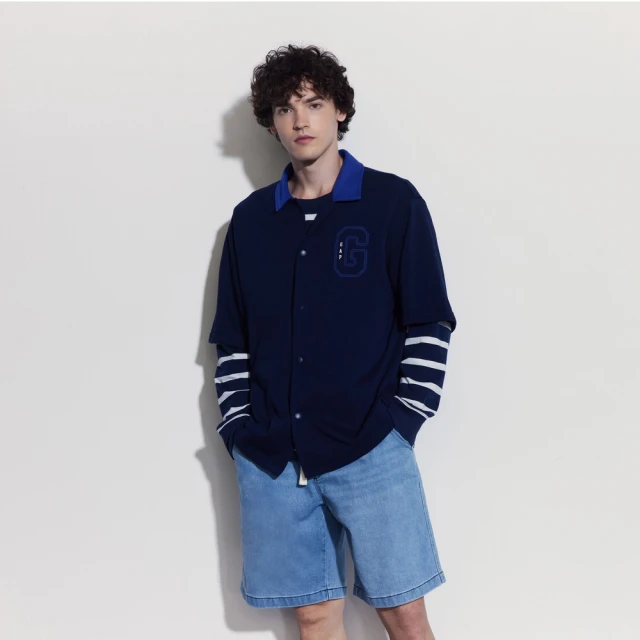 【GAP】男裝 Logo翻領工裝外套-卡其色(769905) 歷史價格詳細信息
